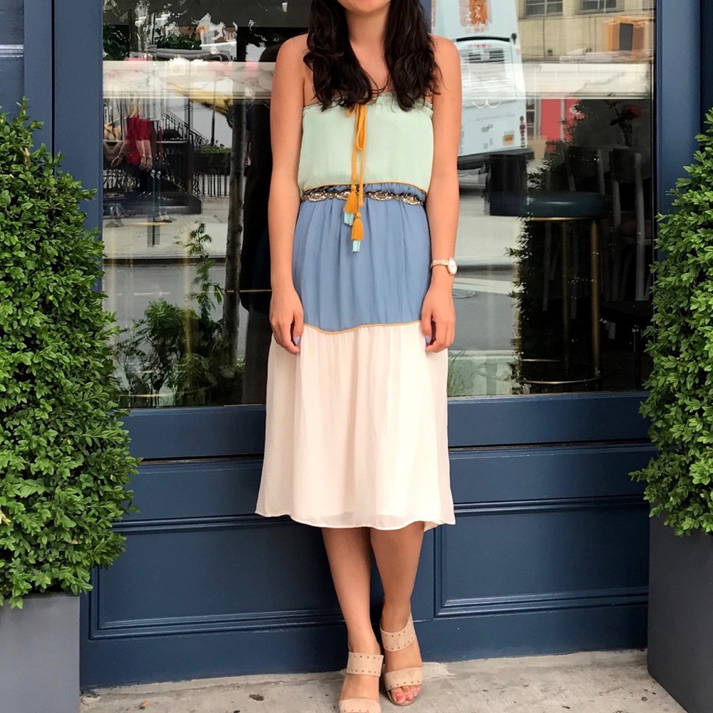 Loft maxi skirt / midi dress! Color blocked